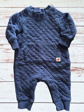 Carter’s Baby Boy 3 Month Blue Pleated Footless Sleeper With Front Pocket